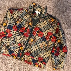 Rare Vintage Plaid & Floral Bomber Jacket